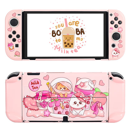 Switch "Cute Cat and Bubble Tea Case"