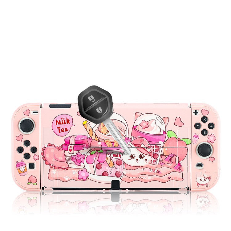 Switch "Cute Cat and Bubble Tea Case"