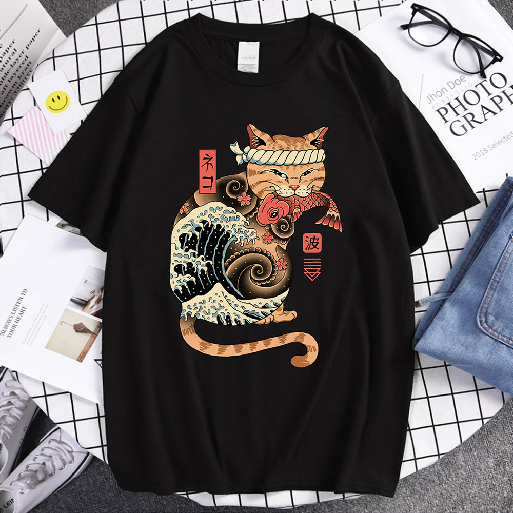 Stylish Japanese Cat Shirt